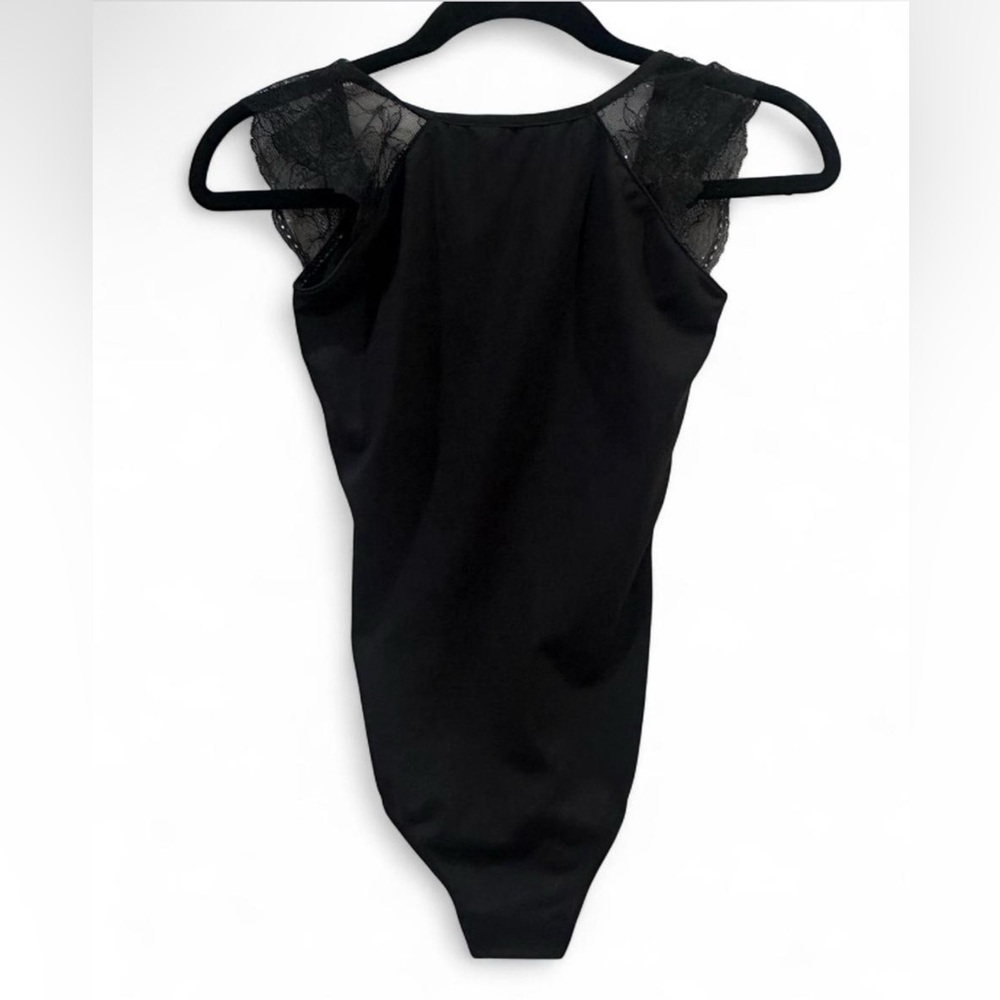 Black Lace Sleeve Bodysuit